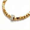 ALB Custom Gold Pebble Beaded Necklace With Pave Crystal Charm *Final Sale*