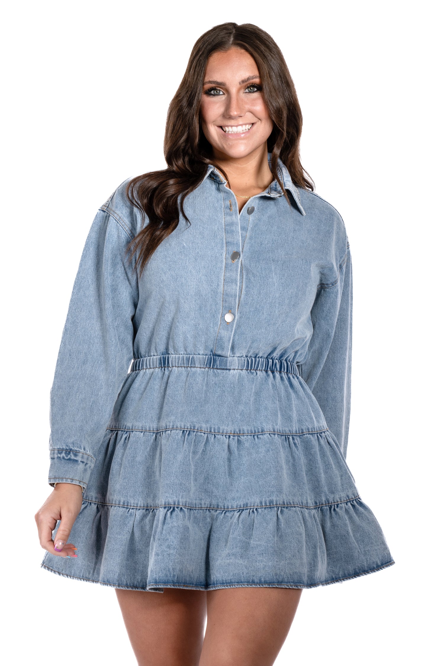 denim dress women button up Easy Going Button Up Denim Dress
