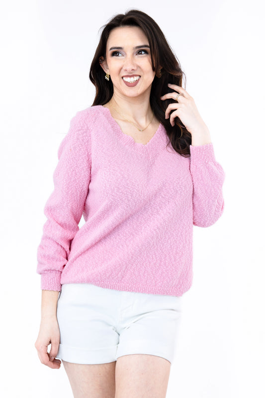 Women's Popcorn Knit Sweater