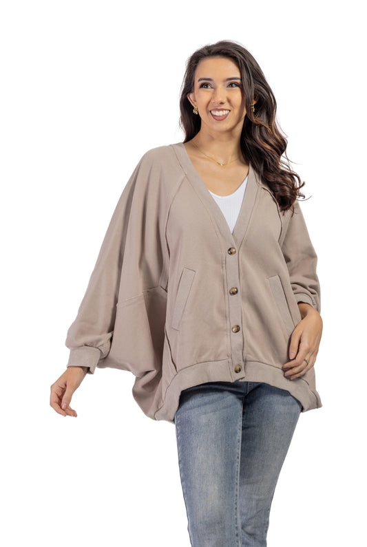 Women's Oversized Button Up Cardigan