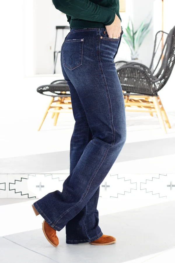 Judy Blue Sweet Pea High-Rise Button-Fly Straight Leg Denim