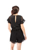Pleated Women's Short Sleeve Romper