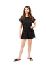Pleated Women's Short Sleeve Romper