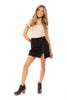 She's Got Class Women's Edgy Side Zipper Faux Suede Skirt *Final Sale*