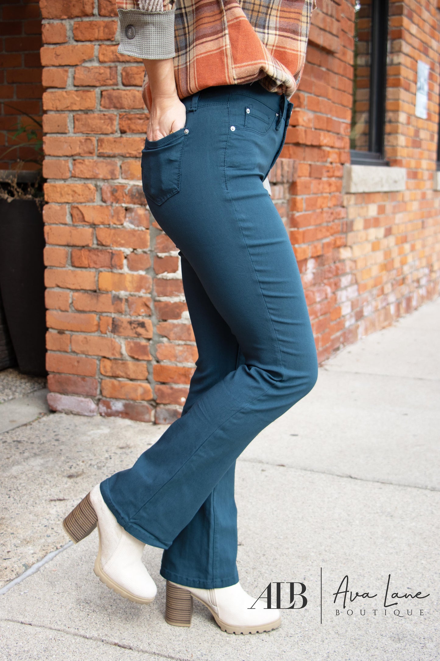 She Is Fearless Mid-Rise Hyper-Stretch Tummy Control Bootcut Pants