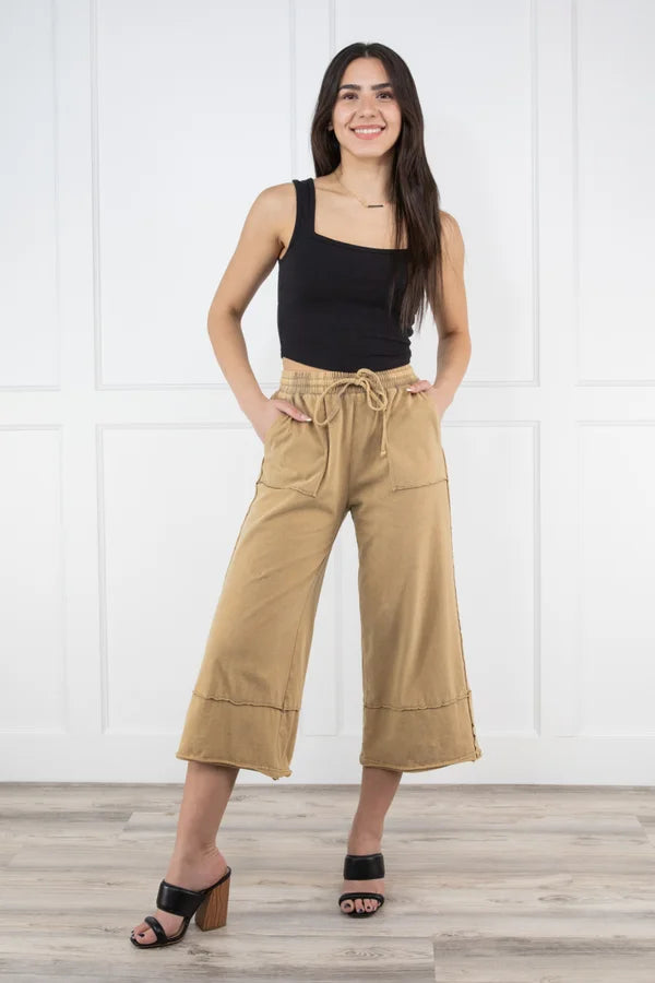 Miss Me Wide Leg Cropped Pants