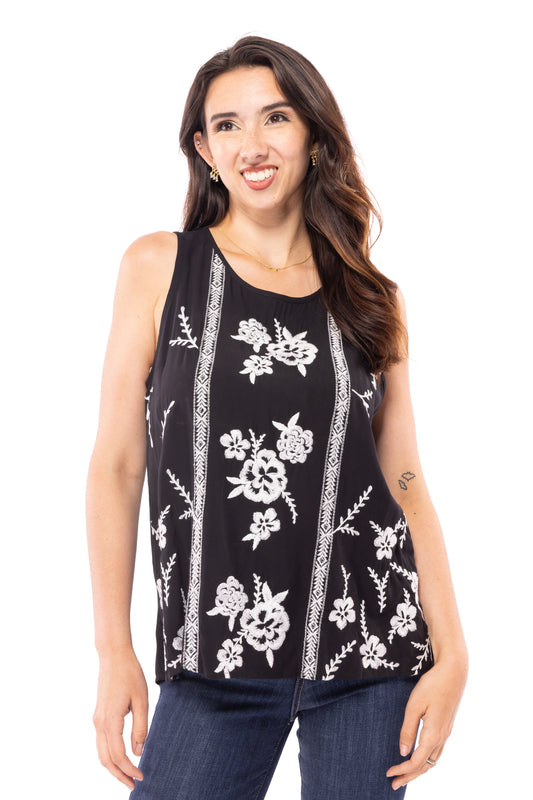 From The West Women's Flattering Embroidered Tank Top *Final Sale*