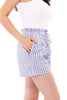 Drawstring Women's Striped Pleated Shorts *Final Sale*