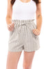 Drawstring Women's Striped Pleated Shorts *Final Sale*