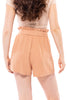 Avery Women's Ruffle Waistband Linen Shorts