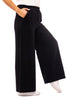 High-Waist Solid Woven Pants