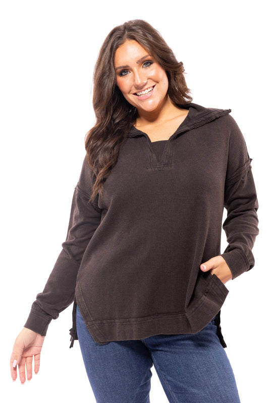 Nurture Your Soul Women's Waffle Knit Long Sleeve Top *Final Sale*