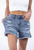 Judy Blue The More You Know Mid-Rise Patched Denim Shorts