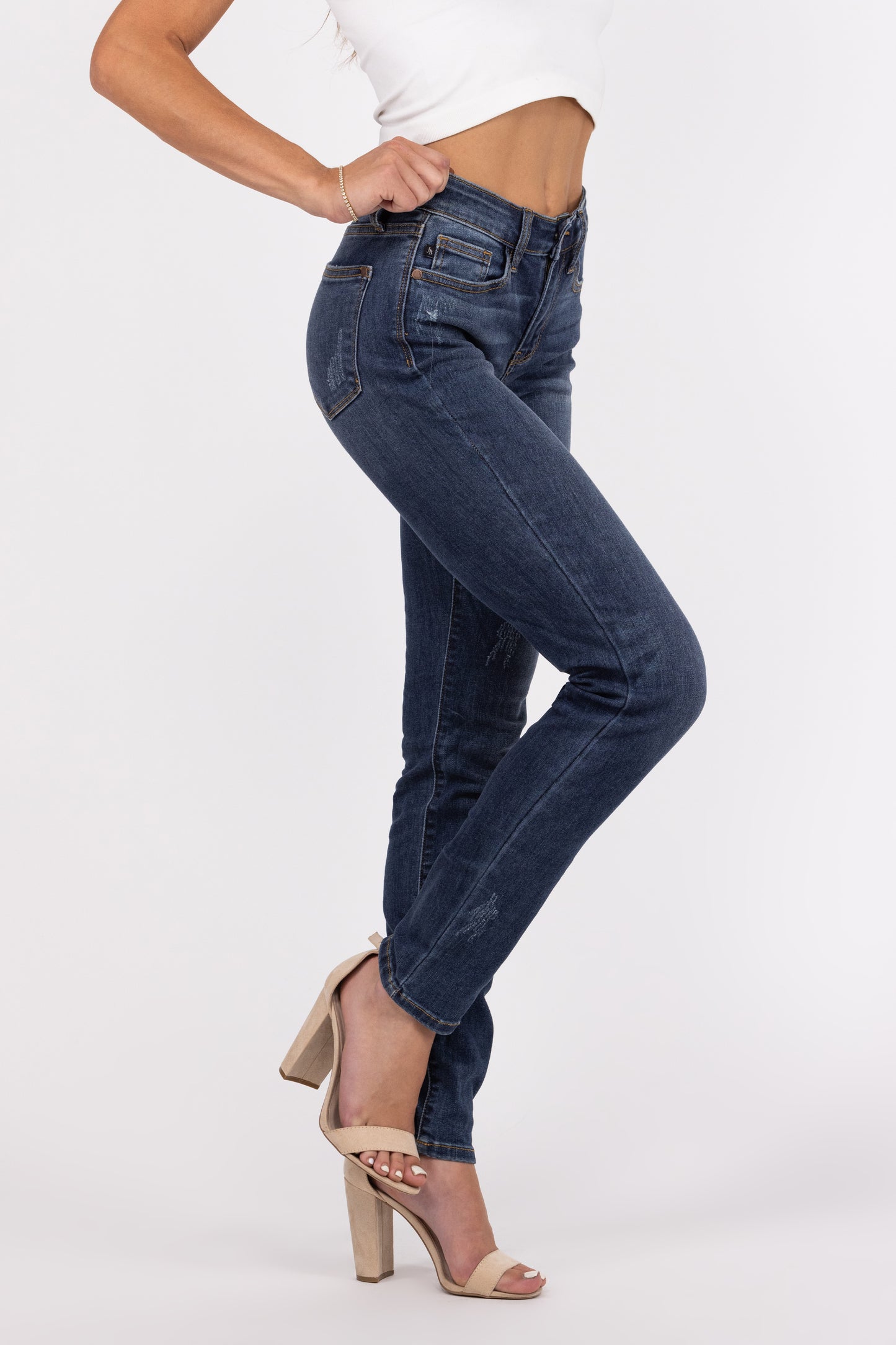 *Three Length* Judy Blue One Step At A Time Mid-Rise Relaxed Denim