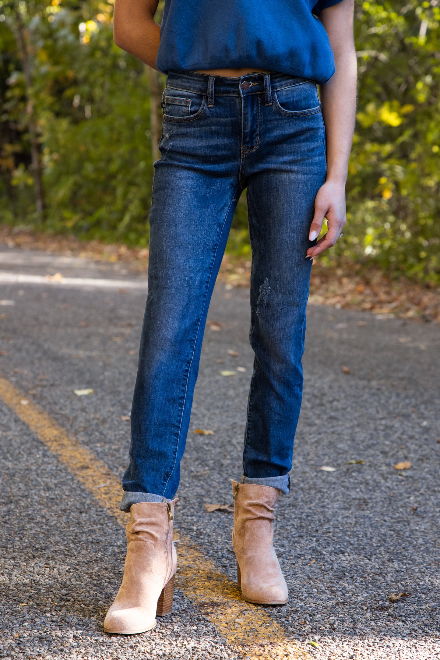 Judy Blue One Step At A Time *Three Lengths* Mid-Rise Relaxed Denim