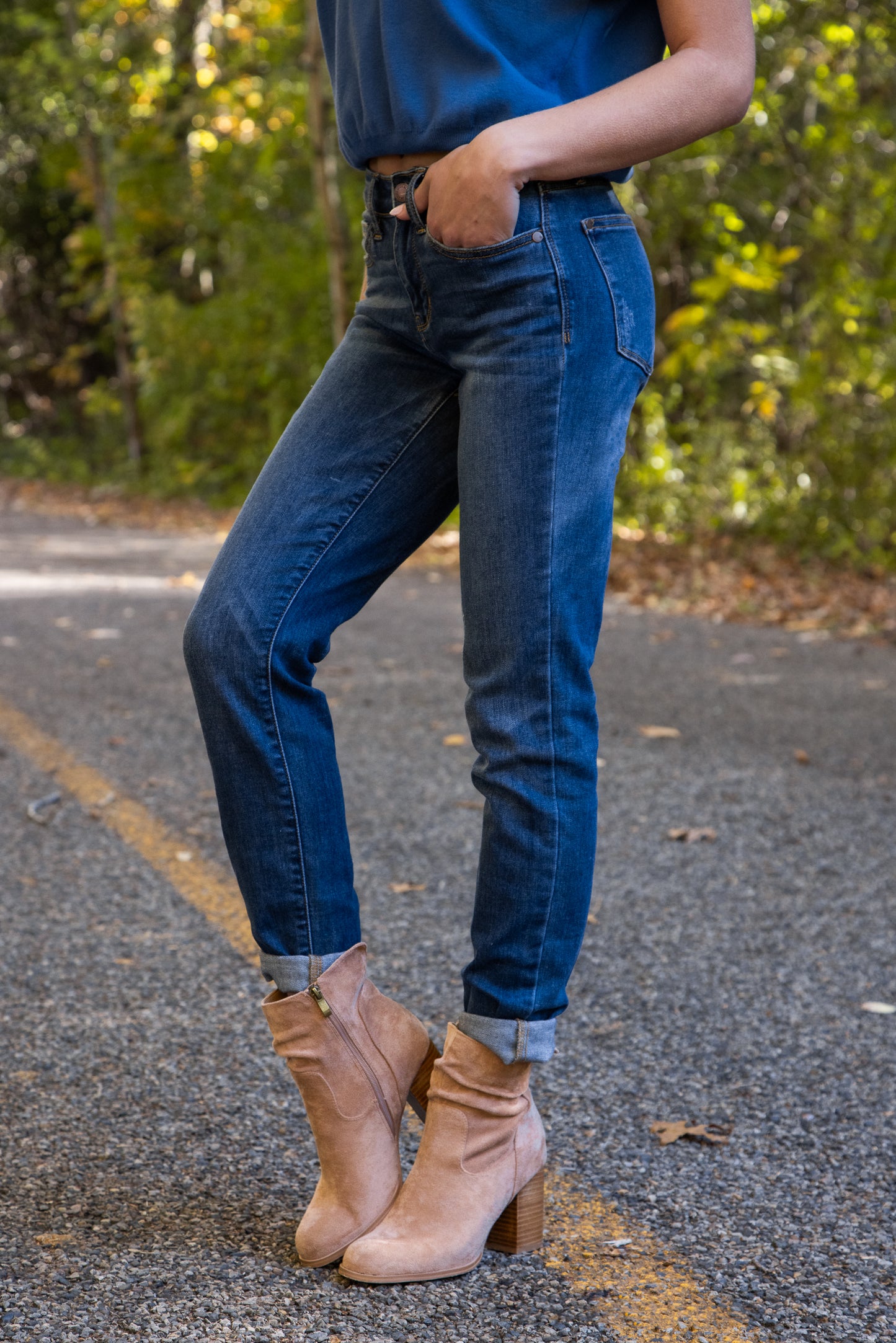 Judy Blue One Step At A Time *Three Lengths* Mid-Rise Relaxed Denim