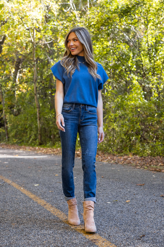 *Three Length* Judy Blue One Step At A Time Mid-Rise Relaxed Denim