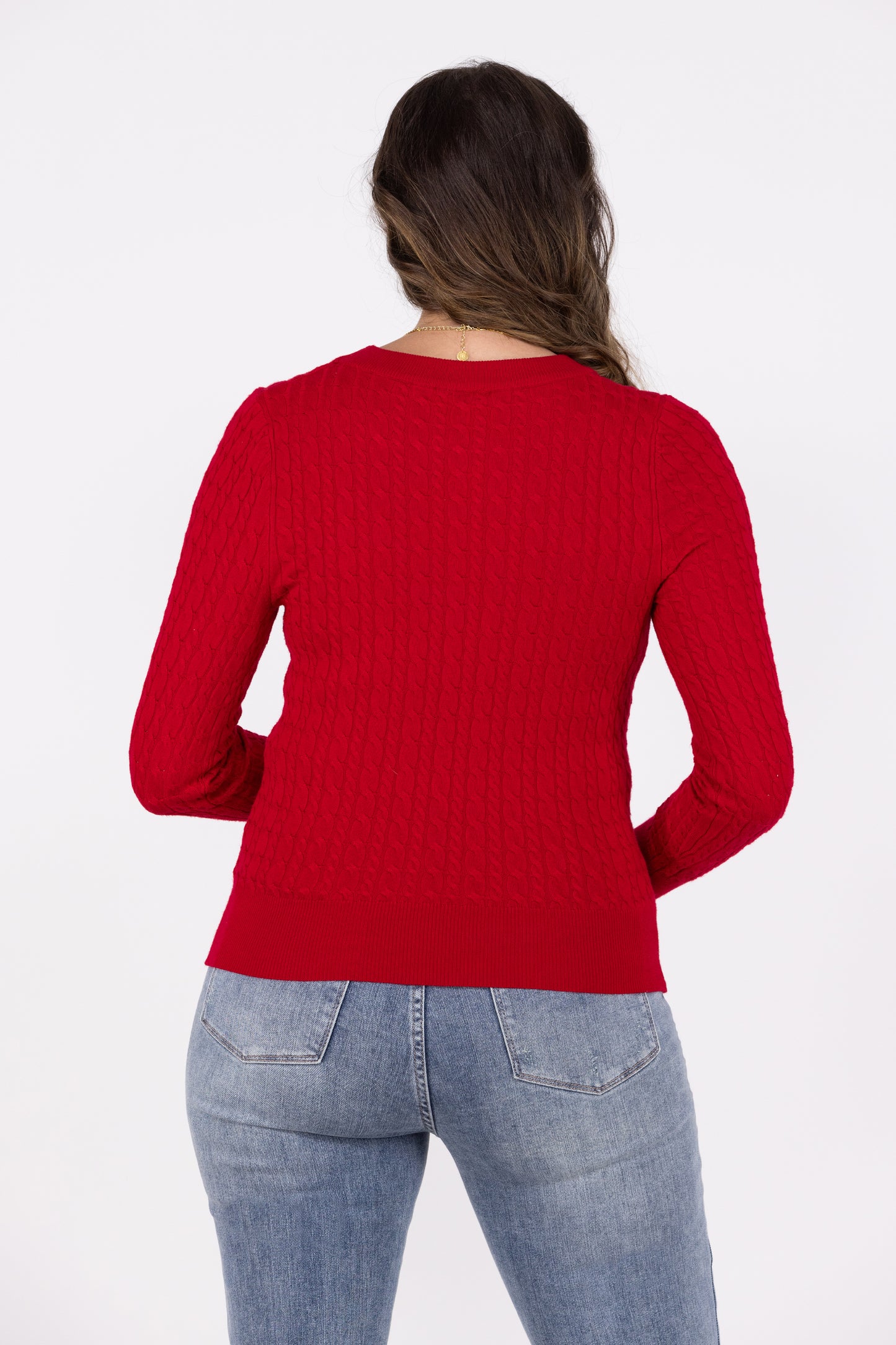 Game Day Ready Cable Knit Sweater