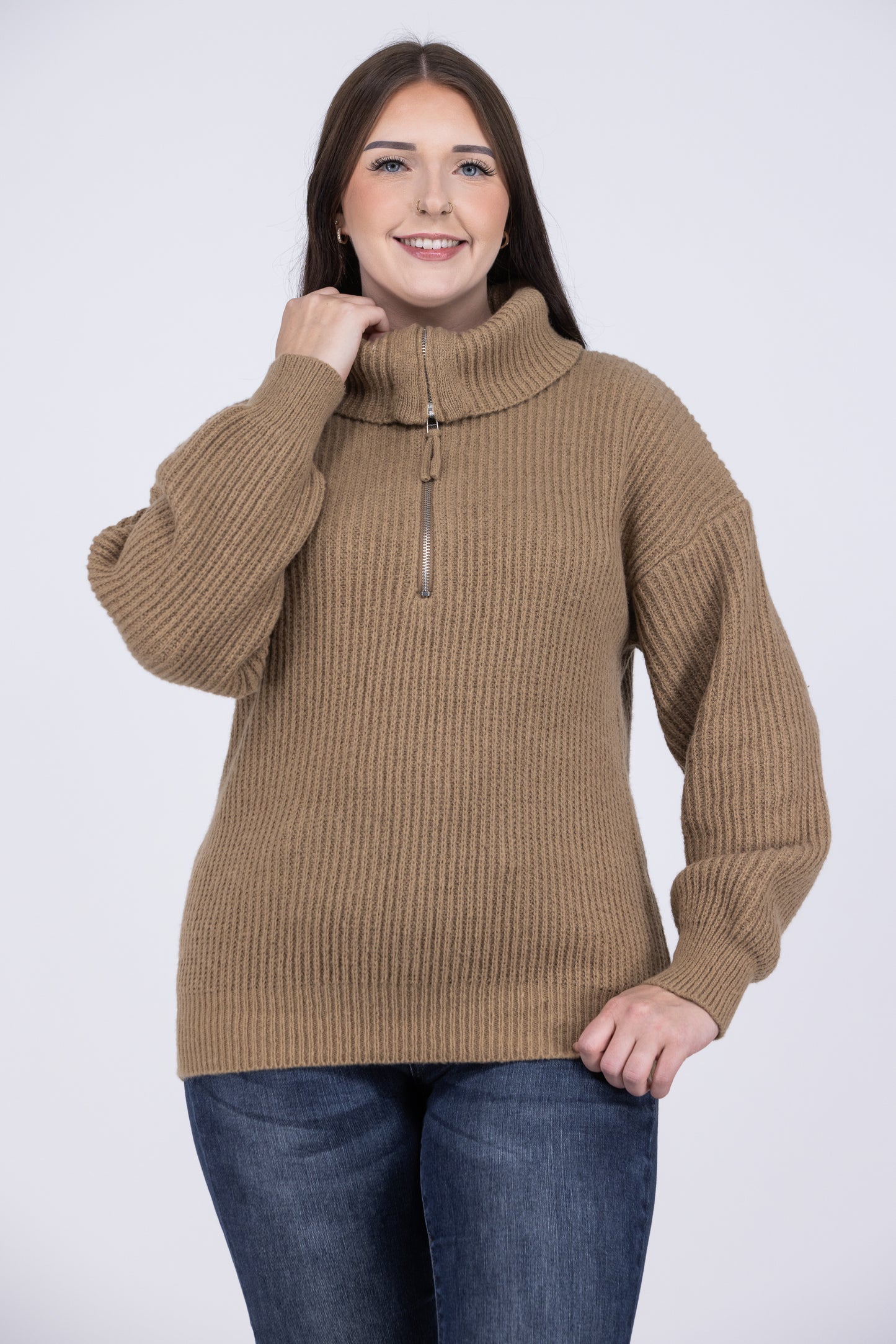 Irreplaceable You Zip Sweater