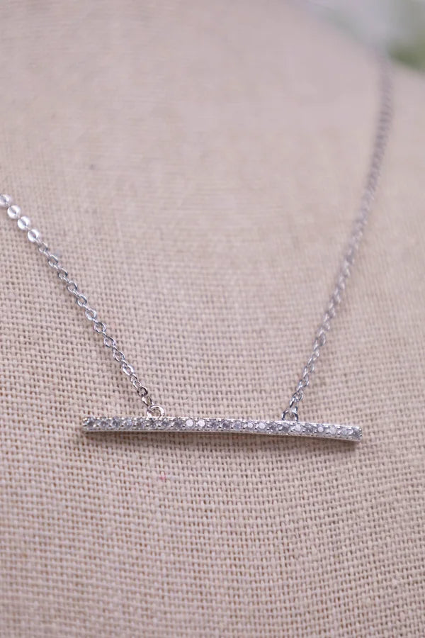 B.b Lila My Way Pave Bar Necklace