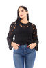ALB Exclusive Crochet Into The Night Women's Textured Long Sleeve Top
