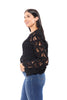 ALB Exclusive Crochet Into The Night Women's Textured Long Sleeve Top