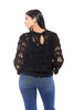 ALB Exclusive Crochet Into The Night Women's Textured Long Sleeve Top