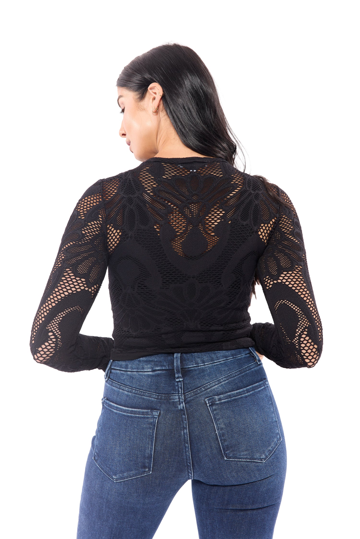 Women's Fishnet Layering Long Sleeve Top – Ava Lane Boutique