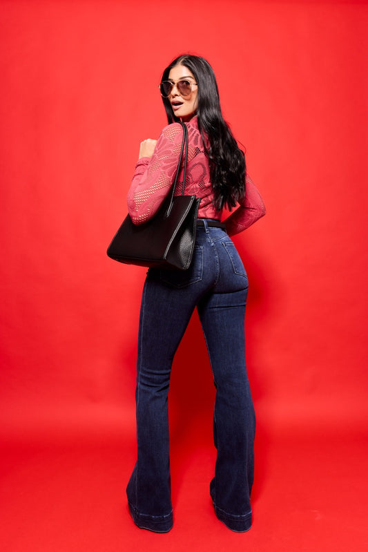 The Gwen from Lovervet *Three Length* Mid-Rise Tummy Control Flare Denim