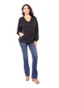 Fashion Flare Women's Split Neckline Hoodie