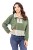 Hungry For More Women's Half Zip Long Sleeve Pullover Top