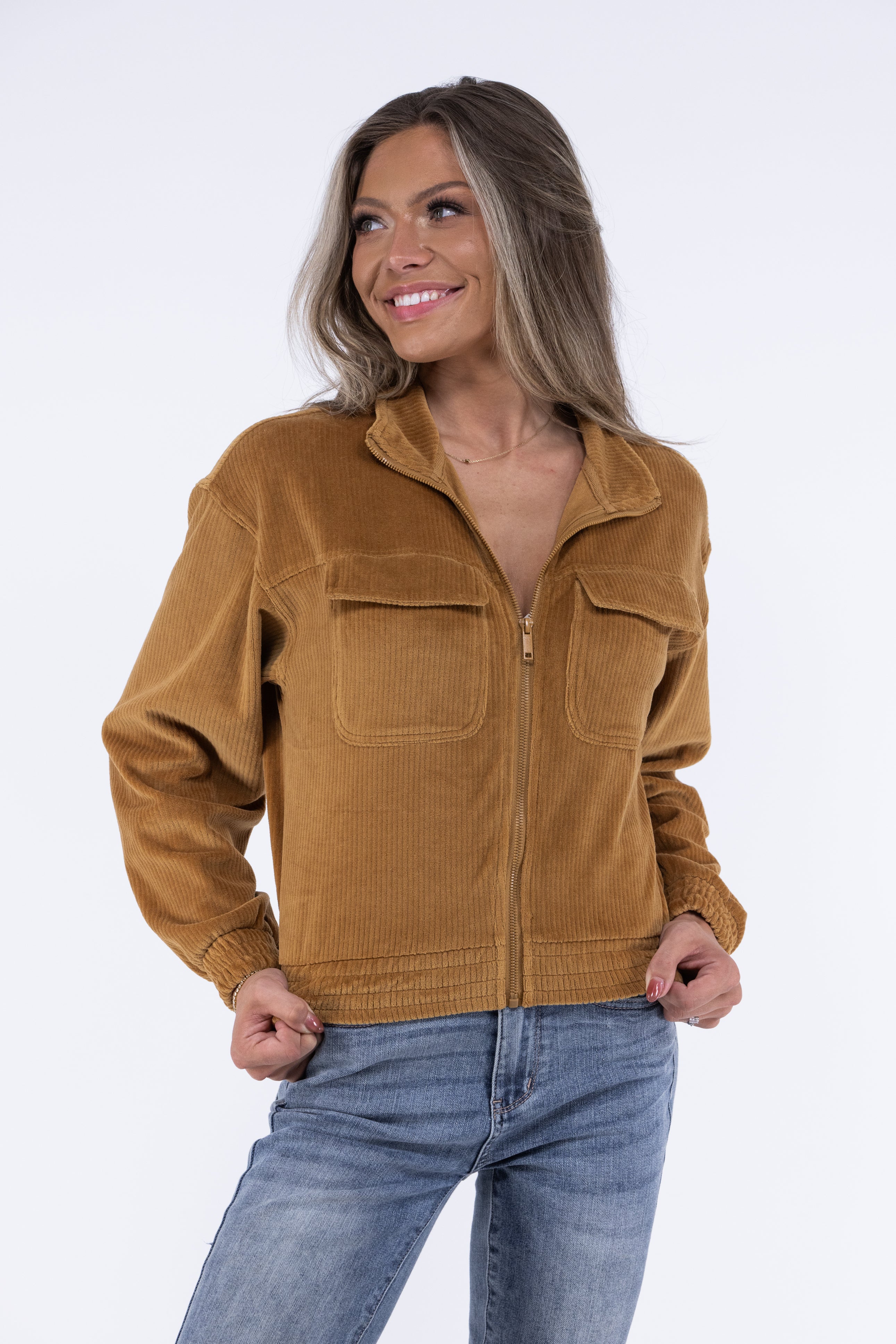 Doin It Right Women's Zip Up Cropped Corduroy Jacket – Ava Lane