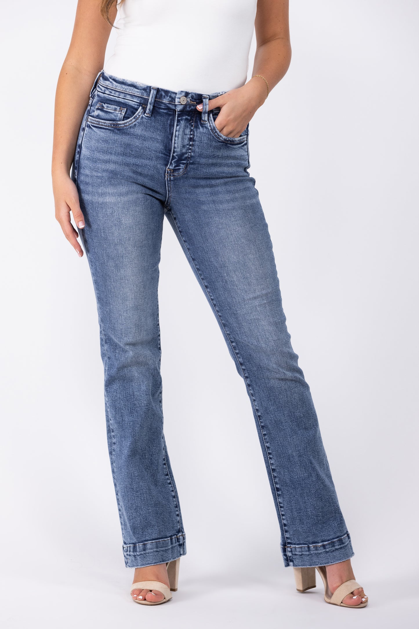 The Kylie from Lovervet: High-Rise Tummy Control Bootcut Denim