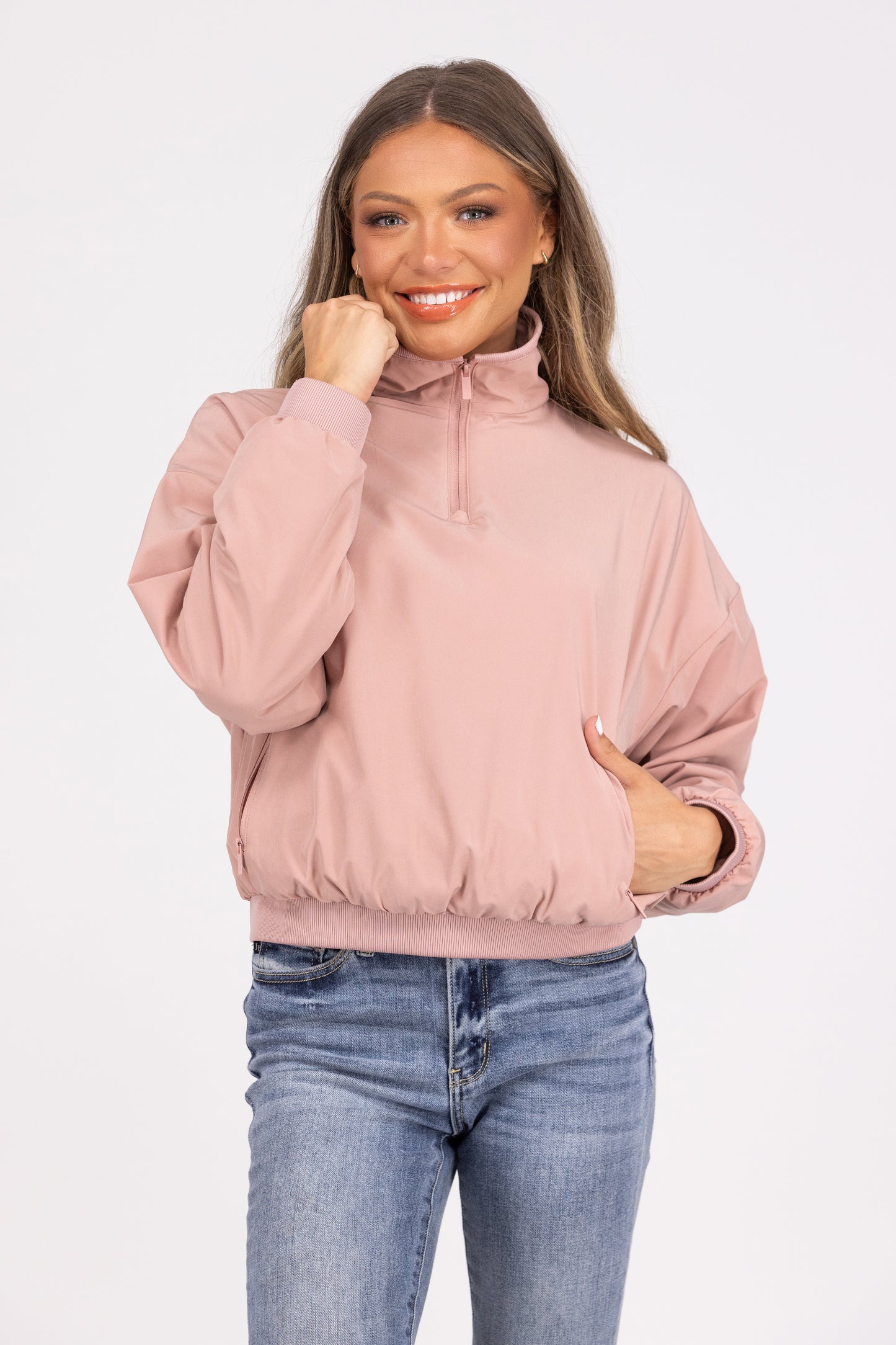 Come And Get Me Mock Neck Pullover Jacket