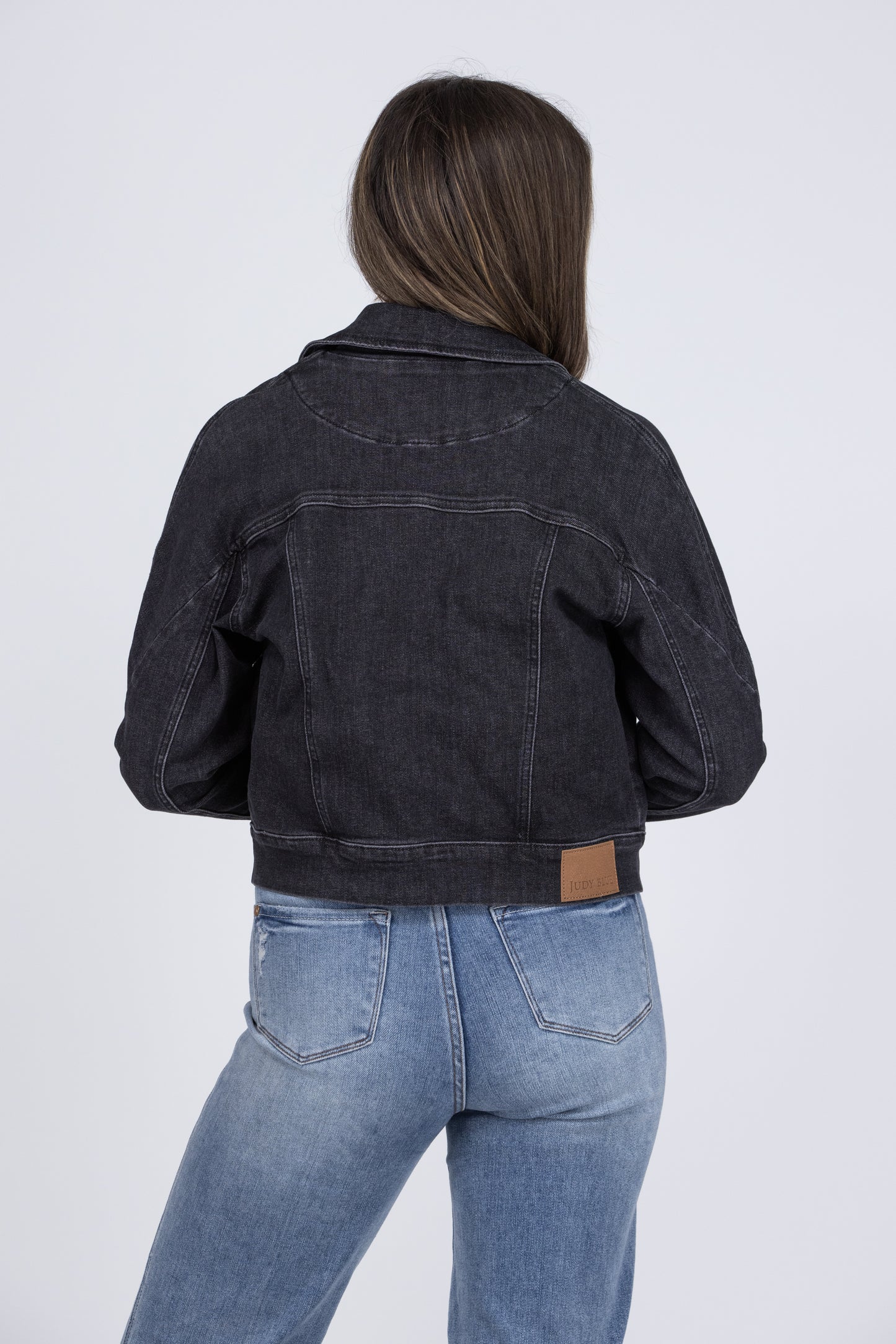 Judy Blue Twisted Roads Crop Moto Denim Jacket