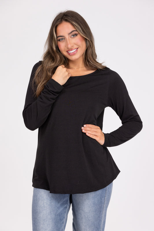 Reaching For You Women's Back Twist Long Sleeve Top