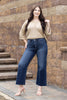 The Erin from Lovervet: High-Rise Wide Leg Cropped Tummy Control Denim