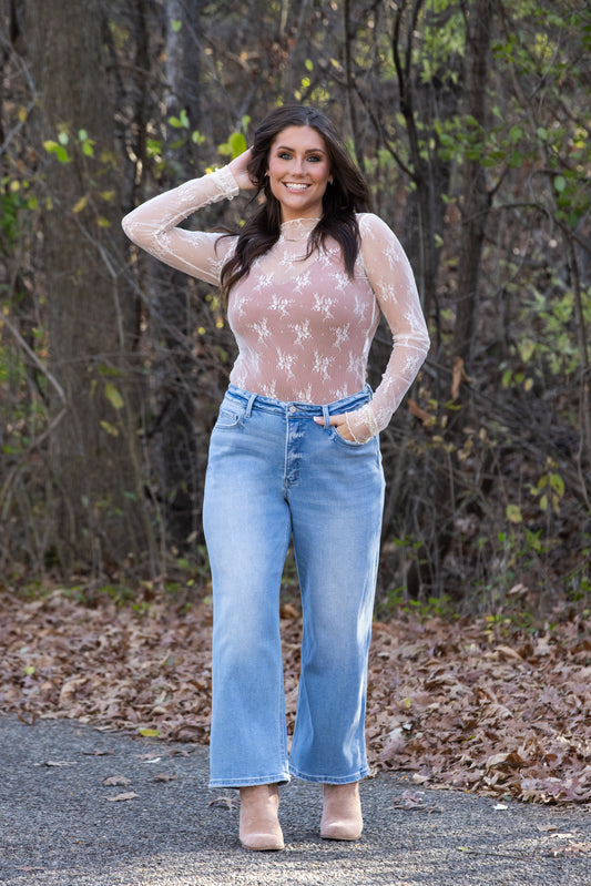 The Caitlin from Lovervet: High-Rise Tummy Control Cropped Wide Leg Denim * Final Sale*