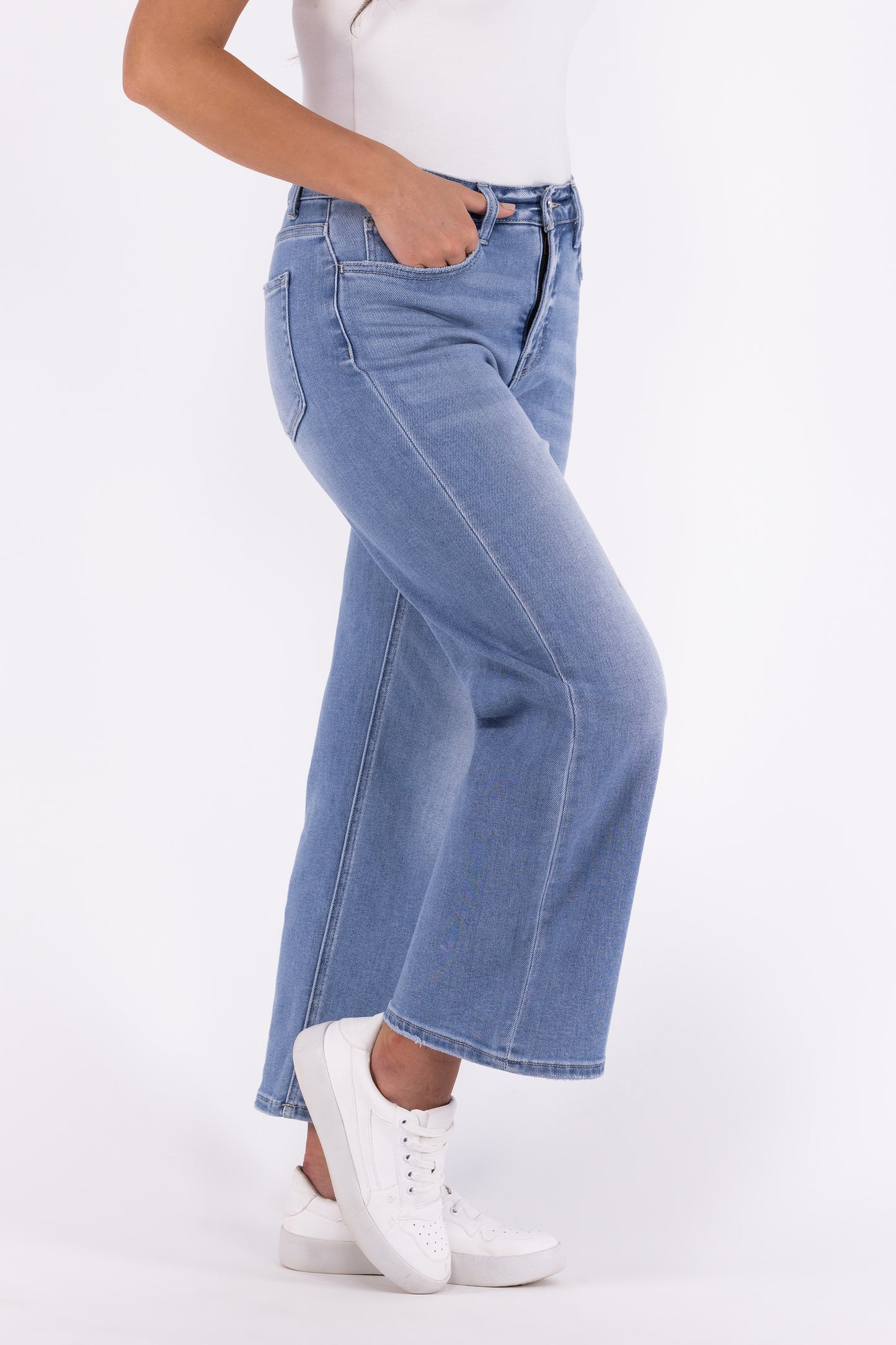 The Caitlin from Lovervet: High-Rise Cropped Wide Leg Denim