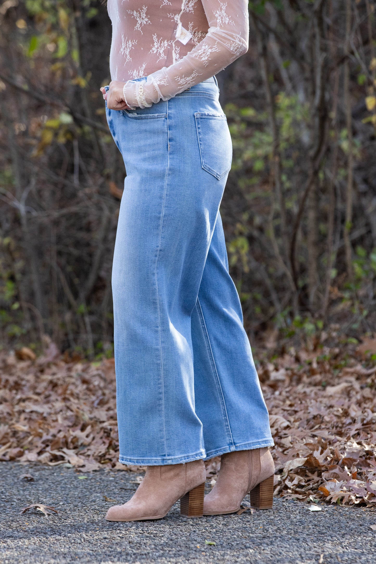 The Caitlin from Lovervet: High-Rise Tummy Control Cropped Wide Leg Denim * Final Sale*