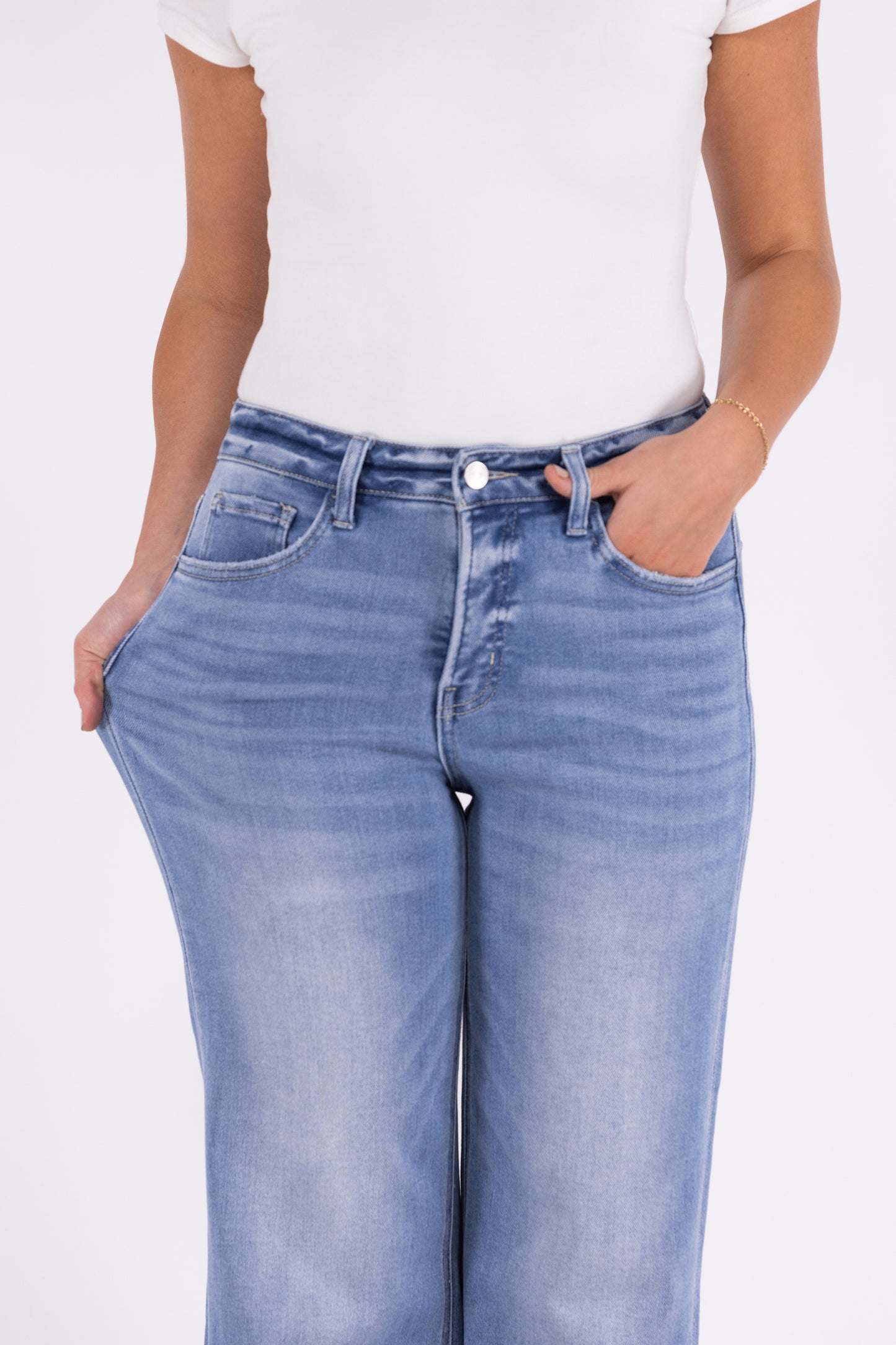 The Caitlin from Lovervet: High-Rise Cropped Wide Leg Denim