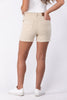The Claire from Judy Blue: High-Rise Garment Dyed Pkt Embroidery Denim Shorts