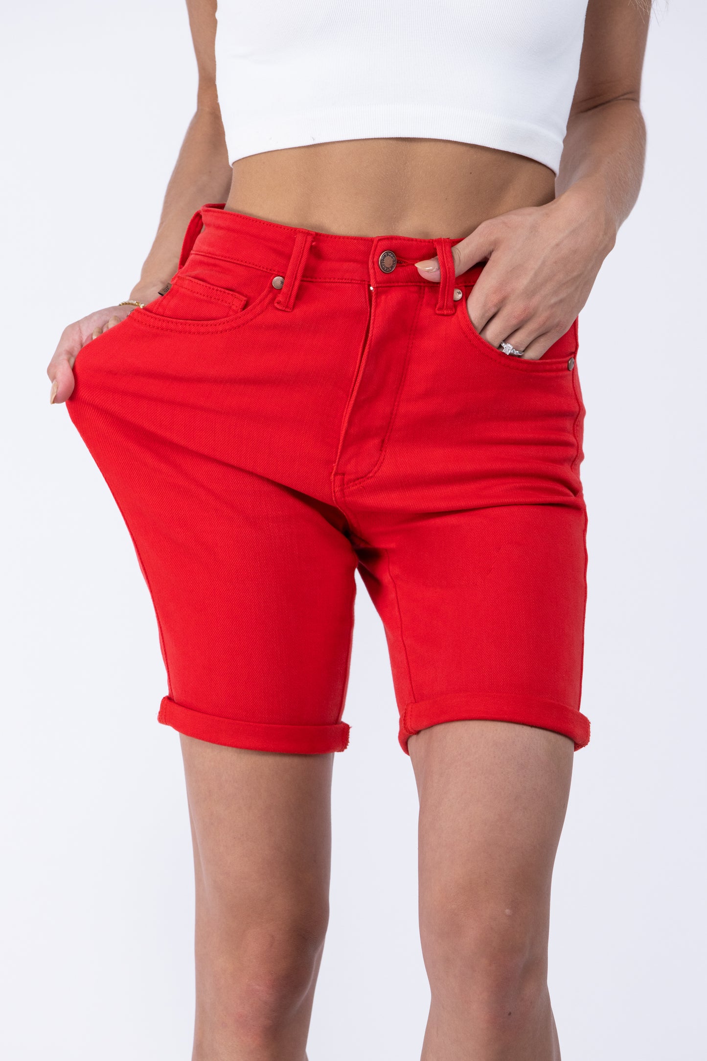 The Tessa from Judy Blue: Classic Bermuda Shorts in Three Color Options