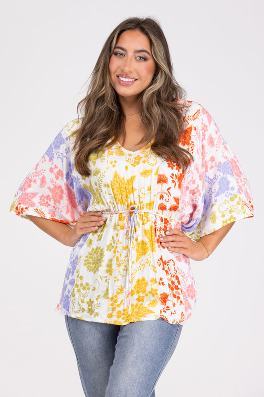 Antique Florals Women's Colorful Lightweight Long Sleeve Top
