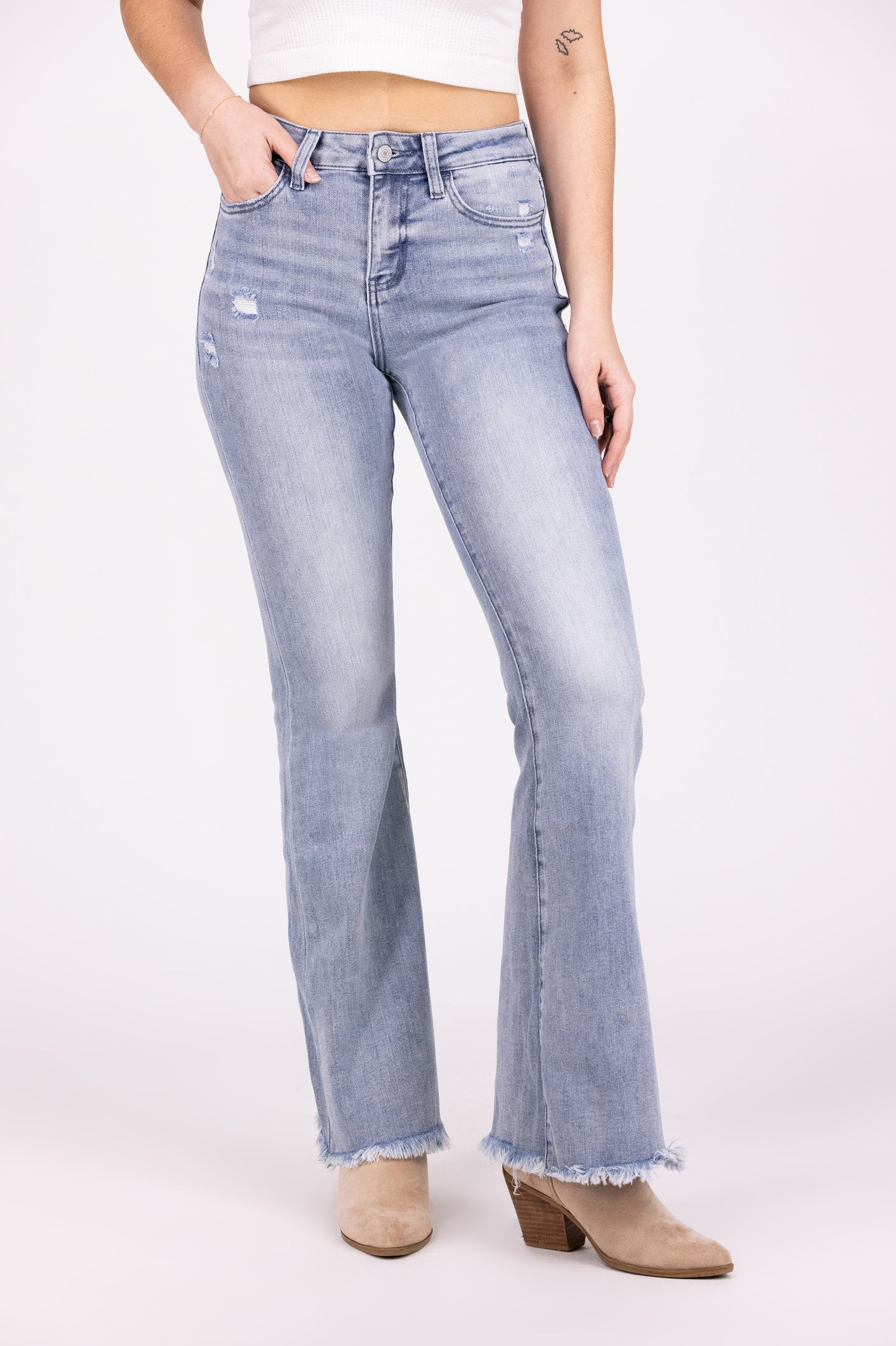 Feel This Moment from Lovervet: High-Rise Flare Denim