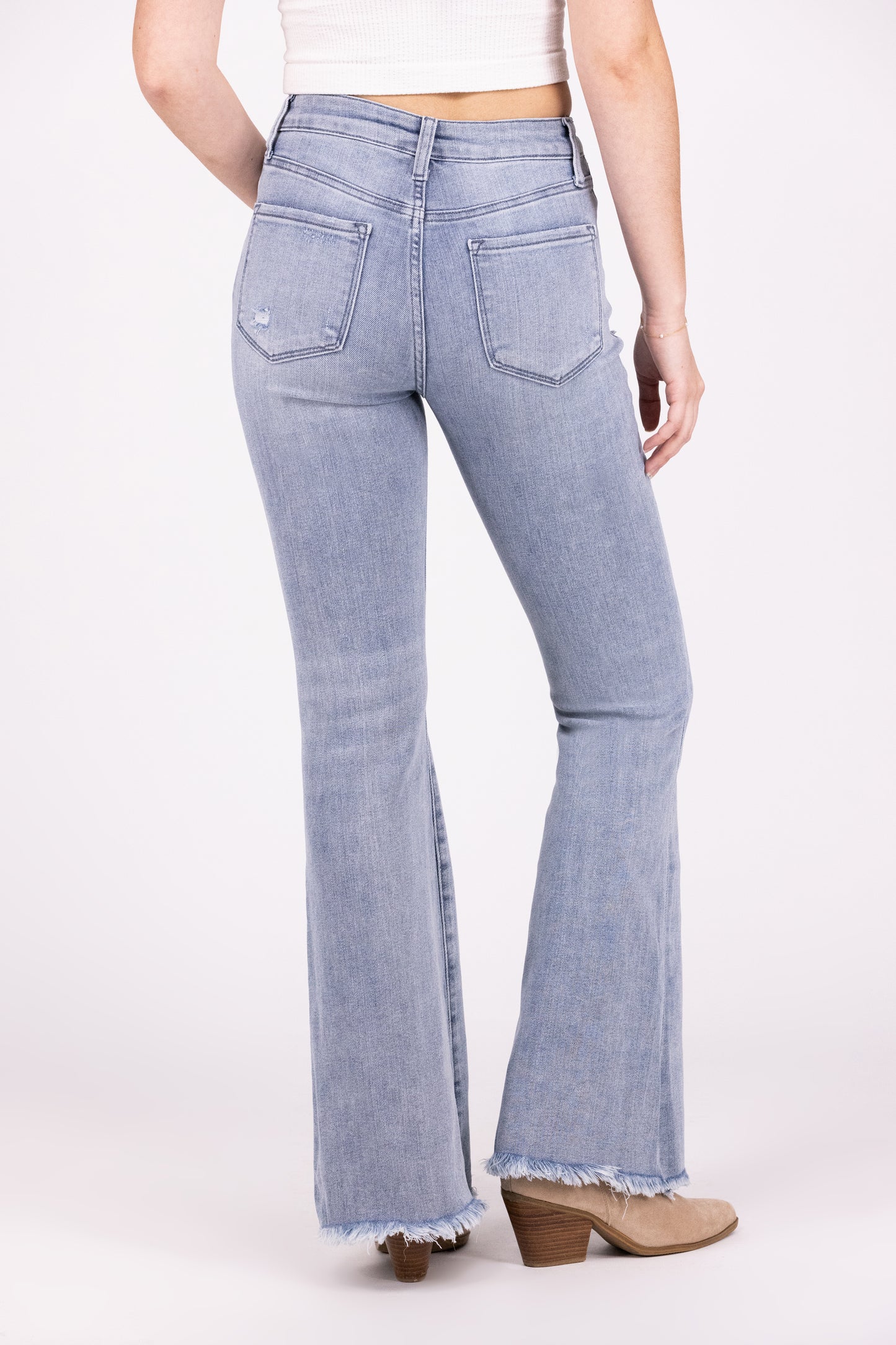 Feel This Moment from Lovervet: High-Rise Flare Denim