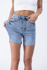 The Ivy From Judy Blue: High-Rise Tummy Control Cool Denim Shorts
