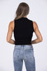 Hint of Class Rib Knit Sleeveless Crop Top