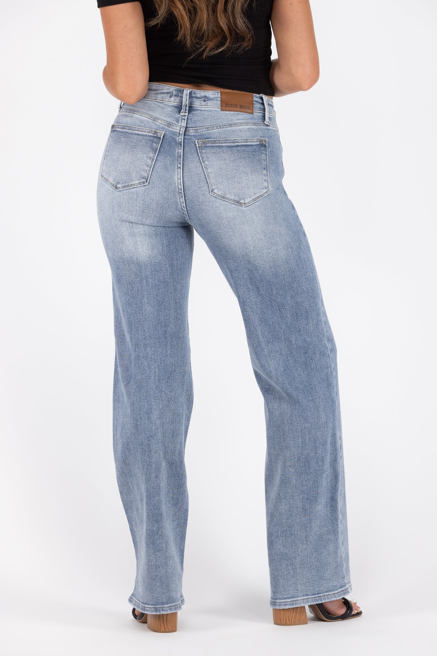 The Zara from Judy Blue: High-Rise Retro Wide Leg Denim with Front Yoke
