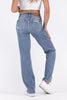 The Katie from Judy Blue: High-Rise Straight Leg Denim with Hem Line Distressing
